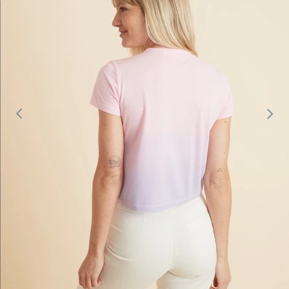 Marine Layer Pink ombre crop pocket tee small - Picture 3 of 7